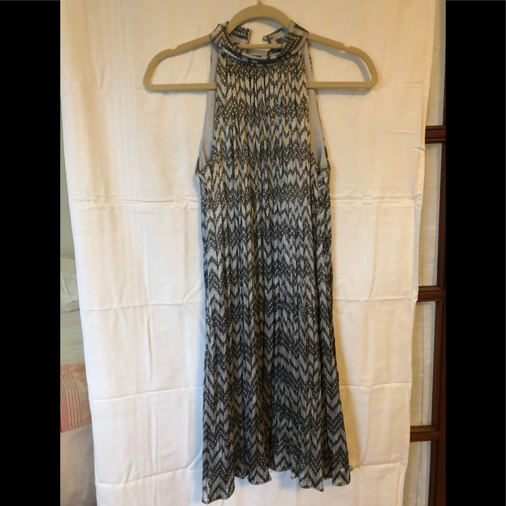 Antonio Melani Pleated High Neck Shift Dress